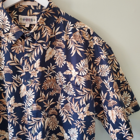 NWOT CAMPIA Moda XL 90s Tropical Retro Cars Eclectic Grandpa Vacation Shirt - Picture 3 of 8
